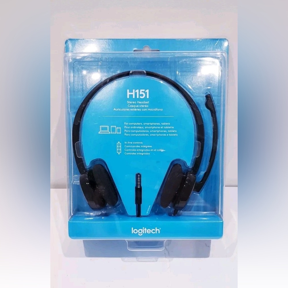 Logitech H151 Stereo Multi Device Headset with In Line Controls - New